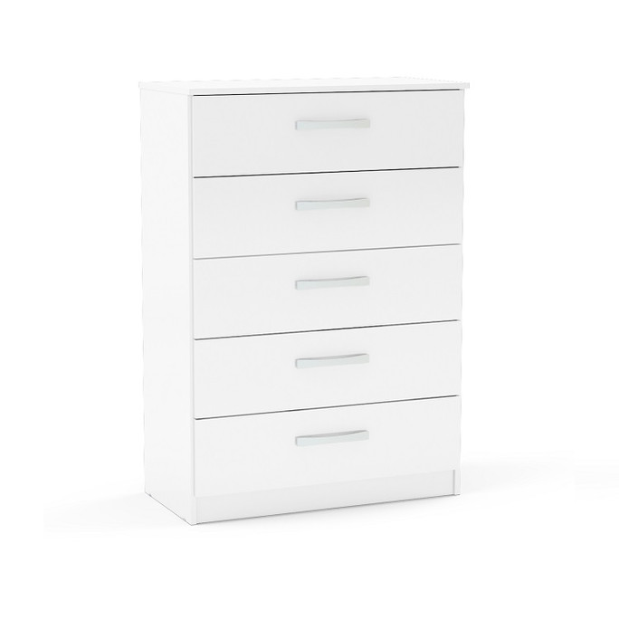 Lynx Chest of 5 Drawers White