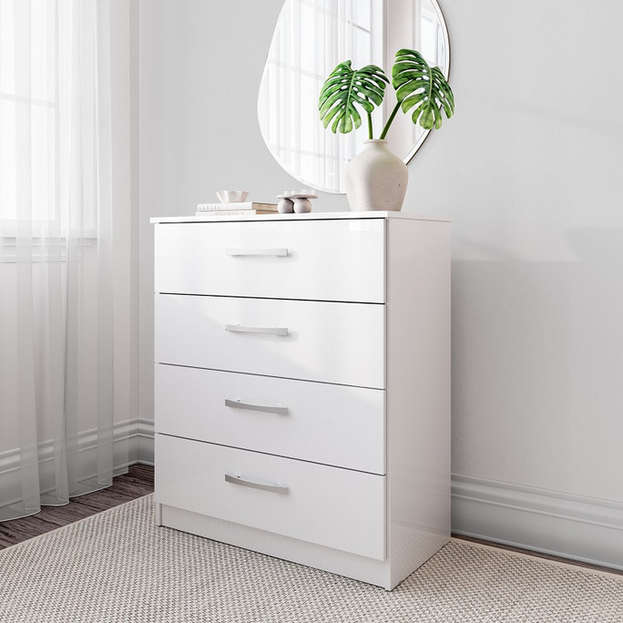 Lynx Chest of 4 Drawers White