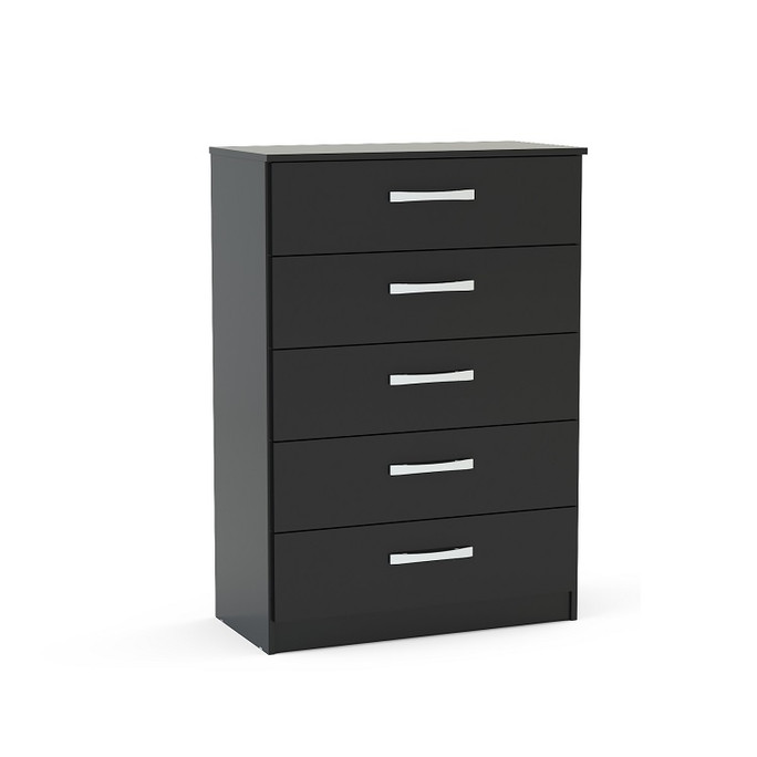 Lynx Chest of 5 Drawers Black
