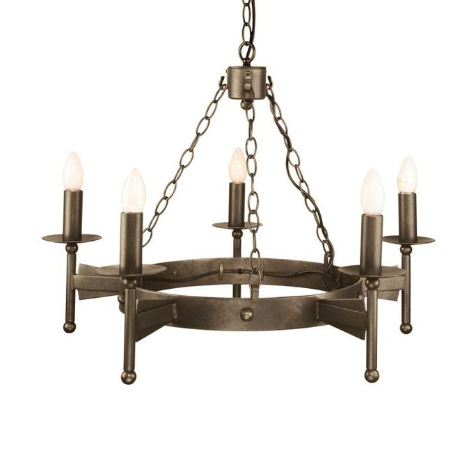 Elstead Cromwell 5 Light Old Bronze Iron Chandelier