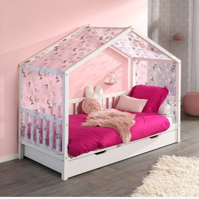 White House Bed Solid Wood Trendy Scandi Design 90x200cm Dallas