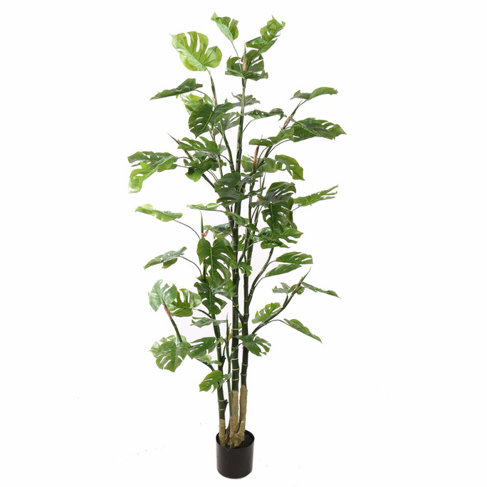 Tall split-leaf Philodendron artificial plant with tropical Monstera-style foliage