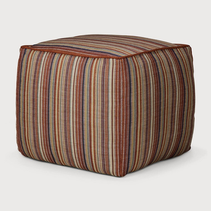 Ethnicraft Zahara Striped Outdoor Pouf - Terracotta