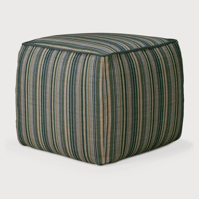 Ethnicraft Zahara Striped Outdoor Pouf - Blue