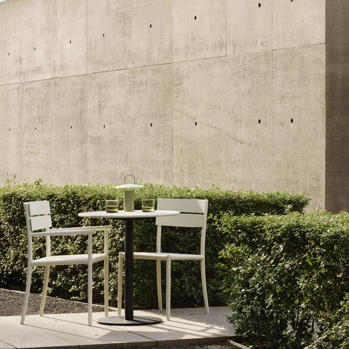 Ethnicraft Blend 70cm Outdoor Bistro Table -Light Grey & Bronze