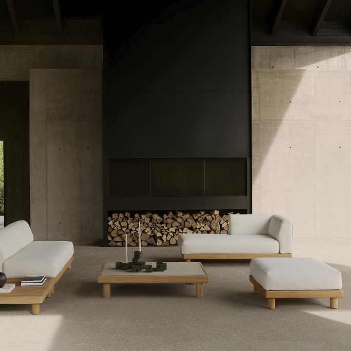 Ethnicraft Teak Monocle Outdoor Footstool