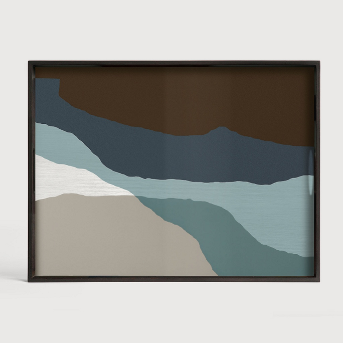 Ethnicraft Graphite Wabi Sabi Rectangle Tray 61 x 46 cm OUTLET