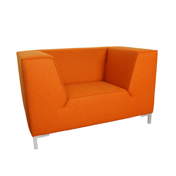 Modern Felt Wool Large Arm Chair Loveseat Pink/Purple/Charcoal/Orange - Chester