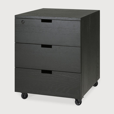Solid Black Oak Office Desk Drawer Unit at 4 Living Billy by Ethnicraft