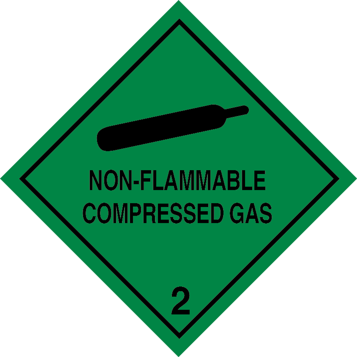 Class 2.2 non flammable compressed gas label
