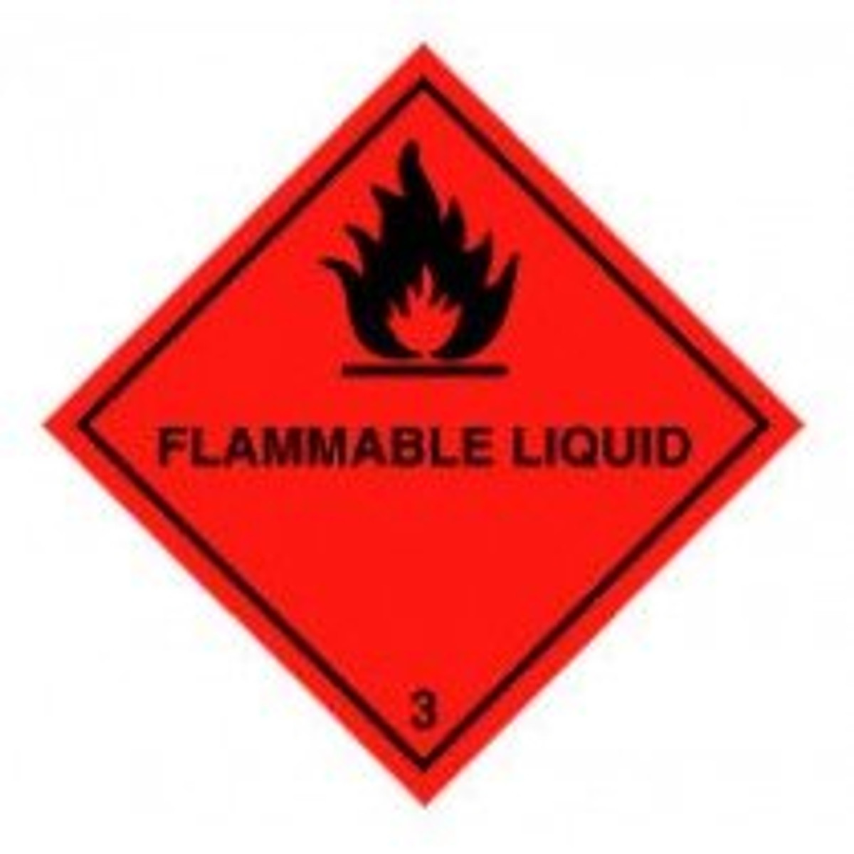 Class 3 flammable liquid sticker label kemler