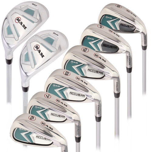 Ram Golf Accubar Lady Clubs Iron Set 6-7-8-9-PW-SW with Hybrids 24° & 27°