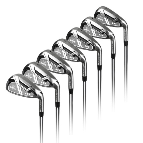 MacGregor V-Foil Stainless Steel 1 Inch Longer Iron Set 4-PW with Graphite Shafts, Mens Right Hand, Regular