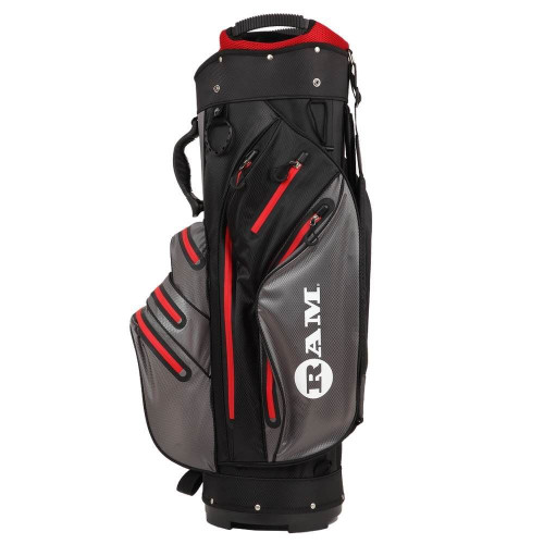 Ram Golf Waterproof Cart Trolley Bag 14 Way Club Dividers Black/Grey