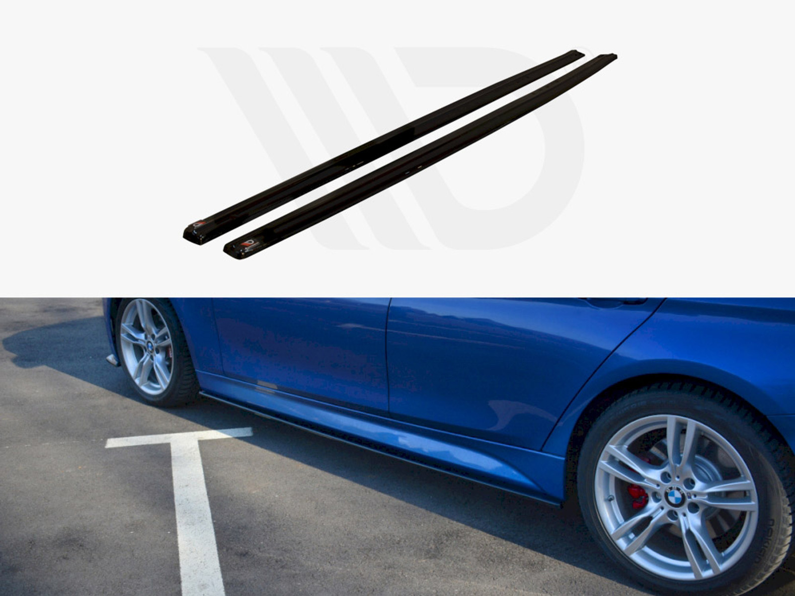 Maxton Design Gloss Black Side Skirts Splitters BMW 3-Series F30