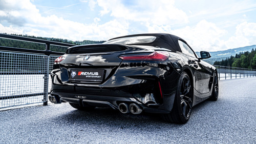 Remus Rear Silencer Left/Right with 4 tail pipes Ø 102 mm angled, straight cut, chromed - Z4 G29 Roadster M40i 250 kW B58B30C 2018- Remus Rear Silencer Left/Right with 4 tail pipes Ø 102 mm angled, straight cut, chromed - Z4 G29 Roadster M40i 250 kW B58B30C 2018-