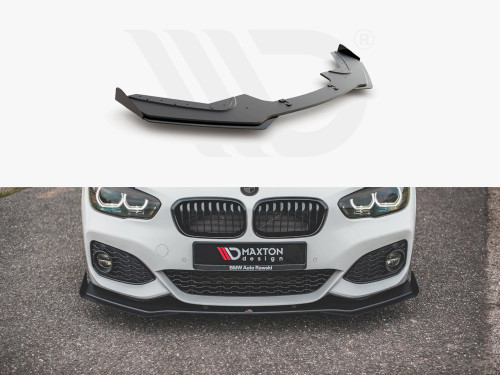 Maxton Design Black + Gloss Flaps Racing Durability Front Splitter V3 (+Flaps) BMW 1 F20 M-Pack Facelift / M140I (2015-2019) Maxton Design Black + Gloss Flaps Racing Durability Front Splitter V3 (+Flaps) BMW 1 F20 M-Pack Facelift / M140I (2015-2019)