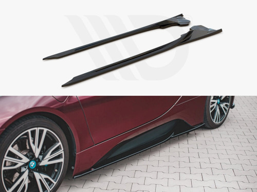 Maxton Design Gloss Black Side Skirts Splitters BMW I8 (2014-2020)