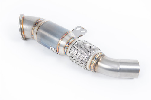 Milltek Large-bore Downpipe - 4.5' Downpipe with 90mm Flex & 100 CPSI Race Cat - 1 Series - M140i 3 & 5 Door (F20 & F21 LCI) - 2019 - SSXBM1322 Milltek Large-bore Downpipe - 4.5' Downpipe with 90mm Flex & 100 CPSI Race Cat - 1 Series - M140i 3 & 5 Door (F20 & F21 LCI) - 2019 - SSXBM1322