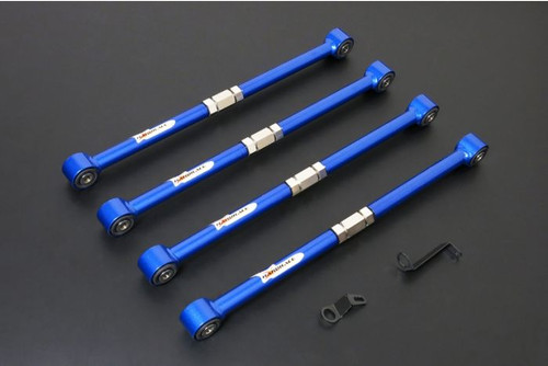 Hardrace Spherical Bearings Adjustable Rear Arm With Headlight Leveling Locking Bracket 4pc Set Mini Cooper 01-