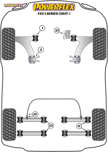Powerflex Track Upper Engine Mount Insert Kit - F52 1 Series Sedan (2017 - ON) - PFF5-1321BLK