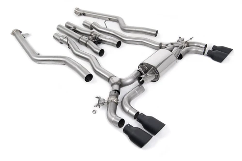 Milltek Cat Back System inc. OPF/GPF Bypass with Cerakote Black GT-100 Trims - BMW 5 Series M5 F90 LCI - SSXBM1228