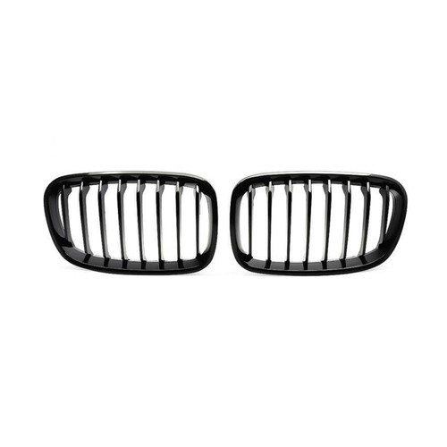 MHC Black BMW 1 Series Pre-LCI Single Slat Front Grilles In Gloss Black (F20/F21)