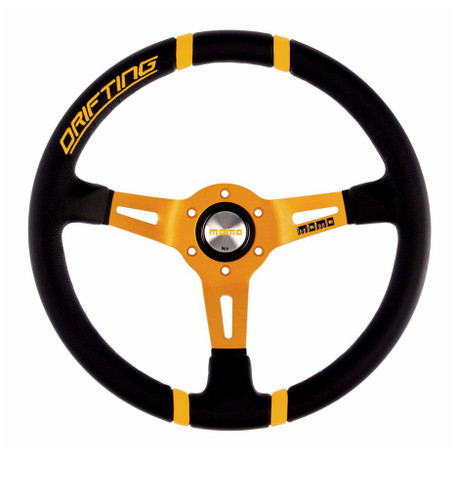 Momo Street DRIFTING - Black Leather ORANGE Inserts Steering Wheel Momo Street DRIFTING - Black Leather ORANGE Inserts Steering Wheel