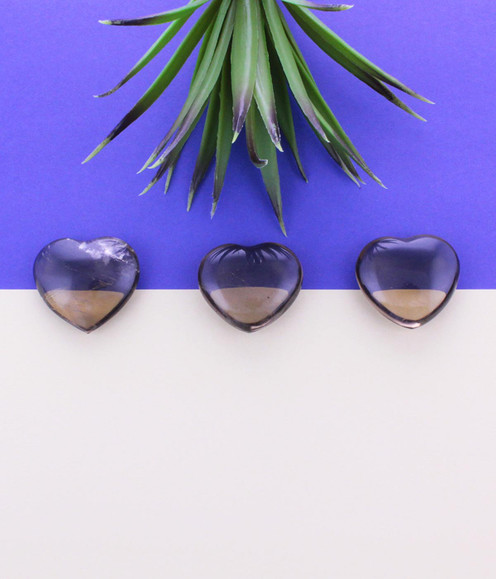 Smokey Quartz - small heart-shaped pieces