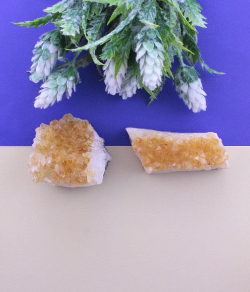 Citrine - a variety of raw clusters in small sizes