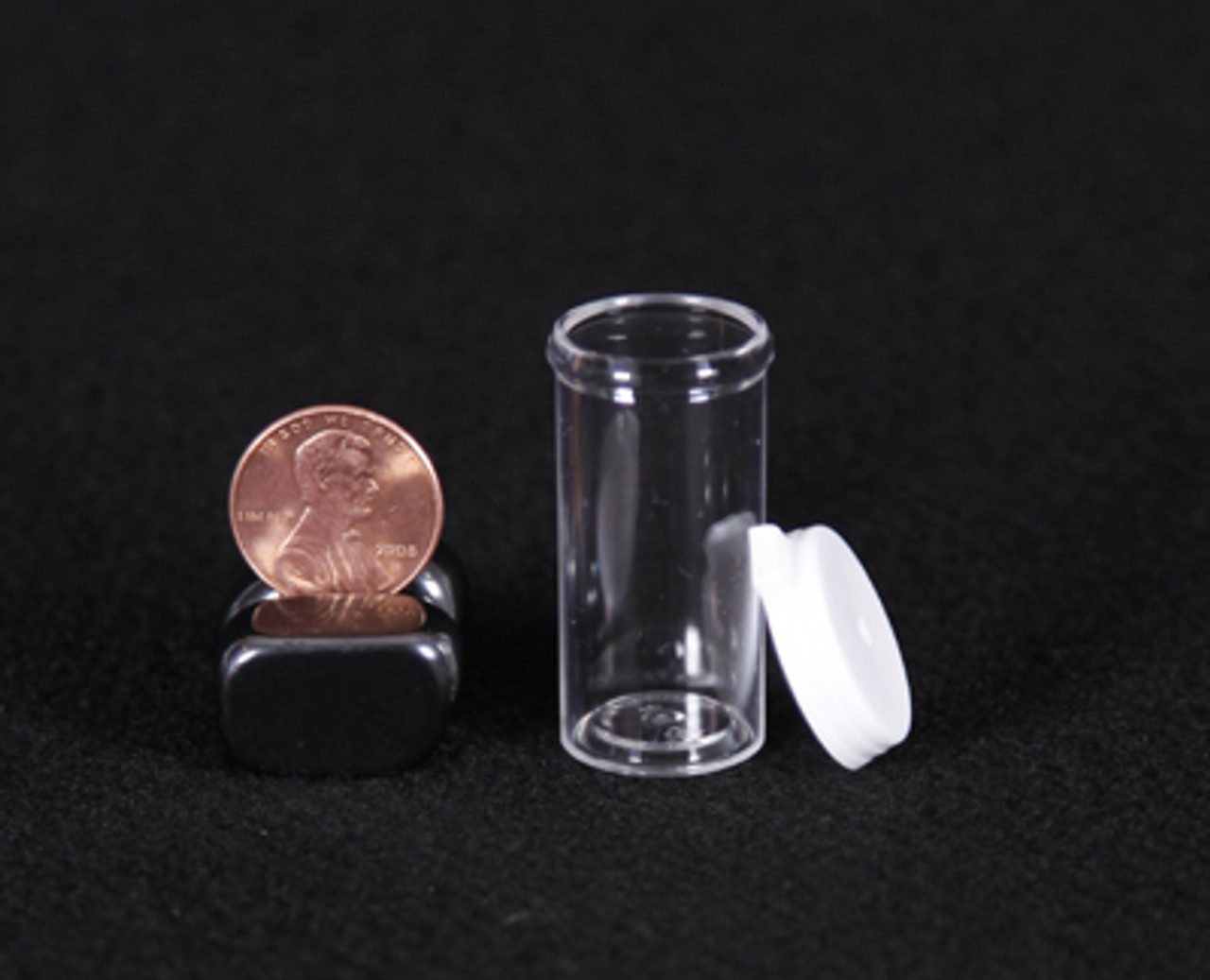 2.5 DRAM (9 ml) Clear Polystyrene Plastic Vials (White Cap) - Clear PS Plastic