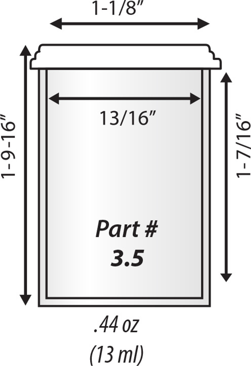 Polypropylene 5 Dram Plastic Vial (.63 oz.) - 5UPP