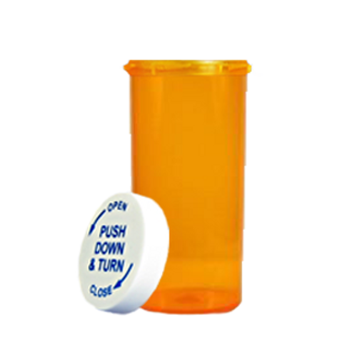 8 Dram Amber Prescription Pill Bottle PCR08A / 410 per case