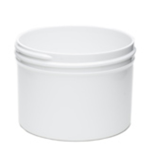8 oz White Plastic Jar REGULAR WALL  8-89-WPP