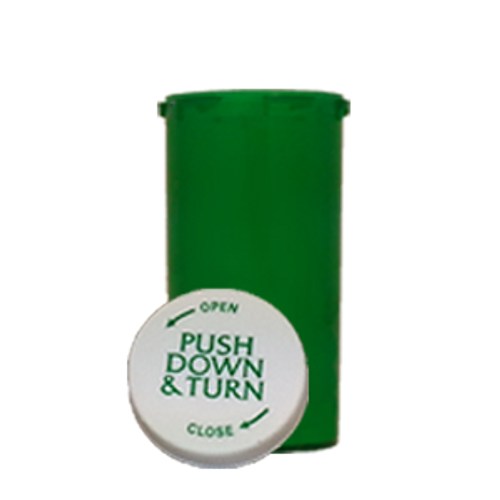 13 Dram Green Prescription Pill Bottle PCR13G