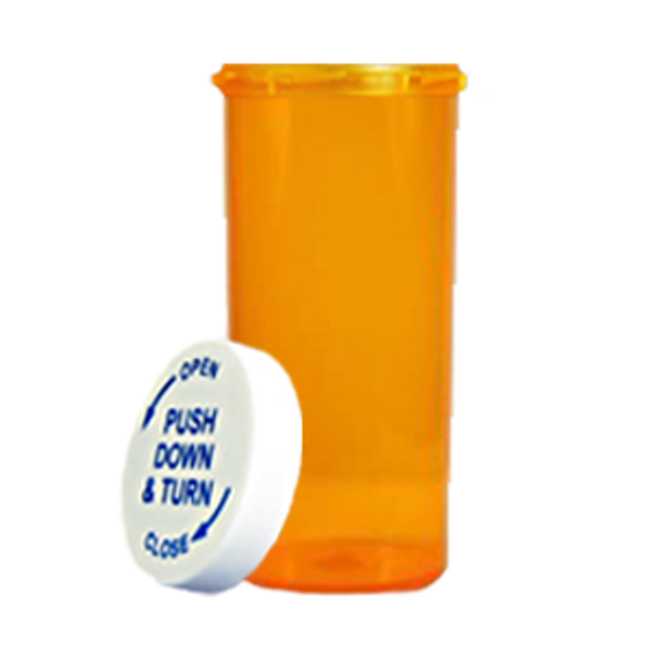16 Dram Amber Prescription Pill Bottle PCR16A