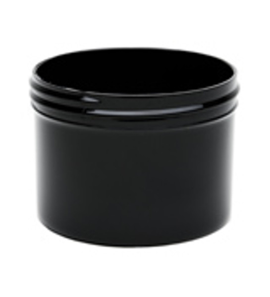 8 oz Black Plastic Jar REGULAR WALL 8-89-BPP