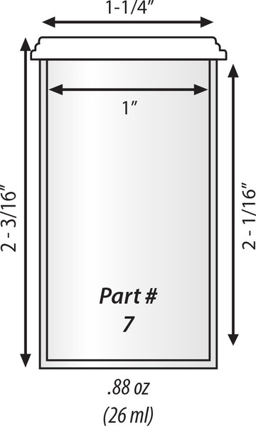 100 pack of 7 dram vial dimensions