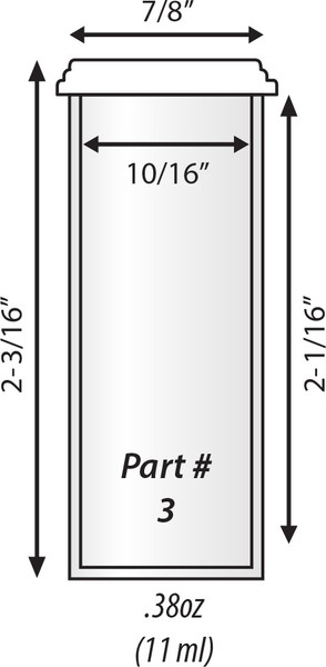 100 pack of 3 dram vial dimensions