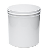 16 oz (Ounce) White Plastic Jars with Lids: Bulk Wholesale - Vial