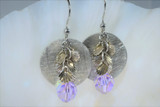 lilac earrings
Swarovski crystal lilac
clamshell earrings
round disc earrings
silver round earrings