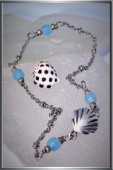 Turquoise and Clamshell Anklet 