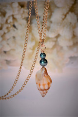 Rose gold necklace with shell