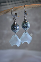 net earring
petal earring
lever back earring
blue wave earring
wave earring
blue earring
earring with blue