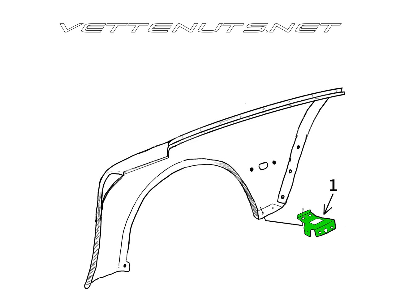 C5 Corvette Tub to Fender Reinforcement 10299078
