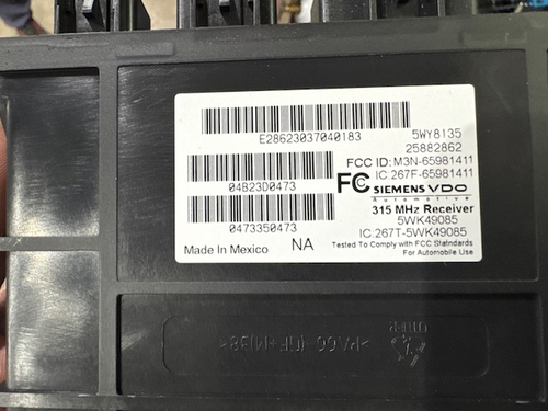 2008-2009 C6 Corvette Keyless Entry Receiver Module