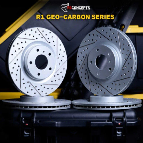 Corvette R1 GEO-Carbon Series  Slotted and Drilled Rotors F/R Set of 4