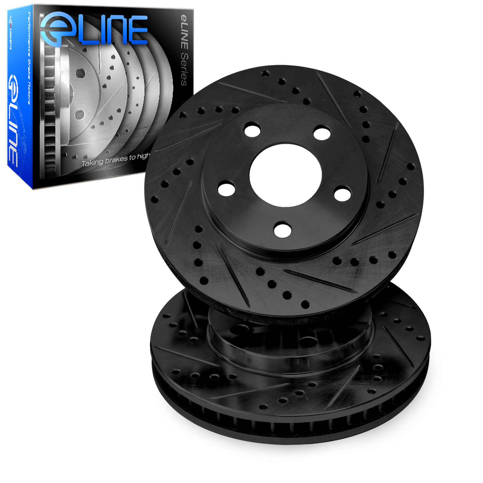 C5 Corvette eLINE Drilled & Slotted Rotors - BLACK