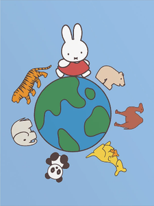 MIFFY ANIMALS GLOBE PRINT BY DICK BRUNA