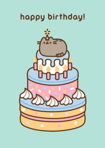 PUSHEEN HAPPY BIRTHDAY CARD